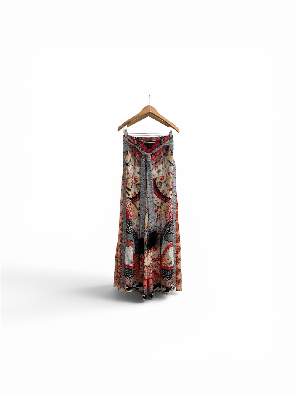 Camilla Multicolor Printed Maxi Skirt in Red, Black and Cream - Picture 3 of 10